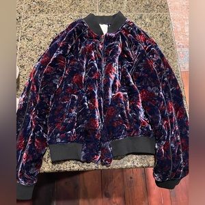 Joie Mace Quilted Velvet Velour Bomber Jacket Floral Size M Womens $328